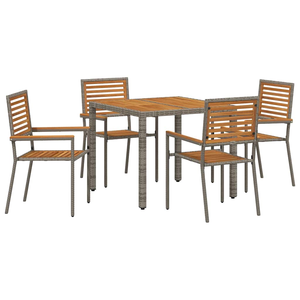 Garten Essgruppe 3 pcs Schwarz und Braun Poly-Rattan