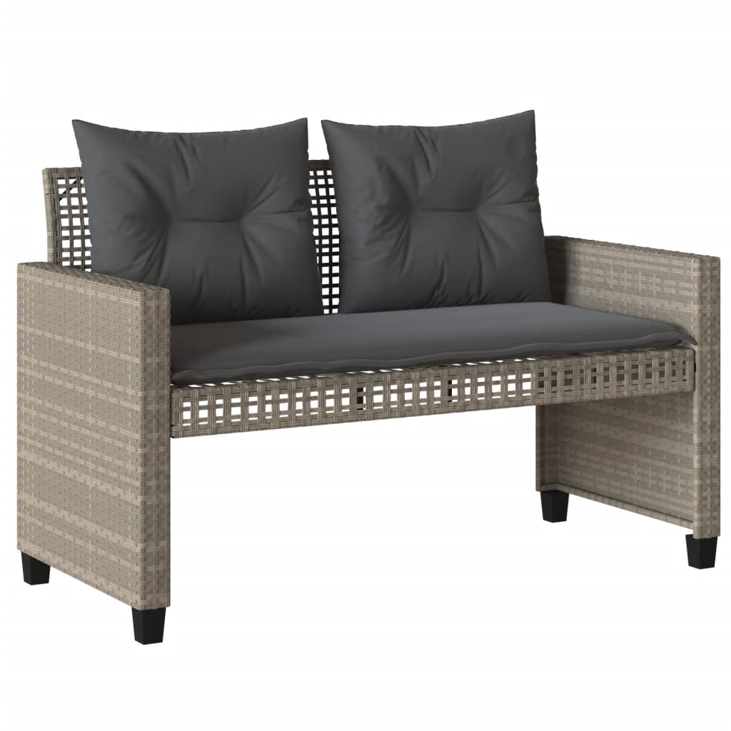 4-tlg. Garten-Sofagarnitur mit Kissen Schwarz Poly Rattan Glas
