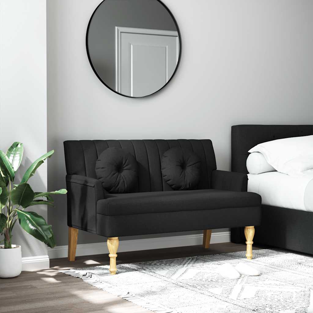 Sitzbank mit Kissen Dunkelgrau 113x64,5x75,5 cm Stoff