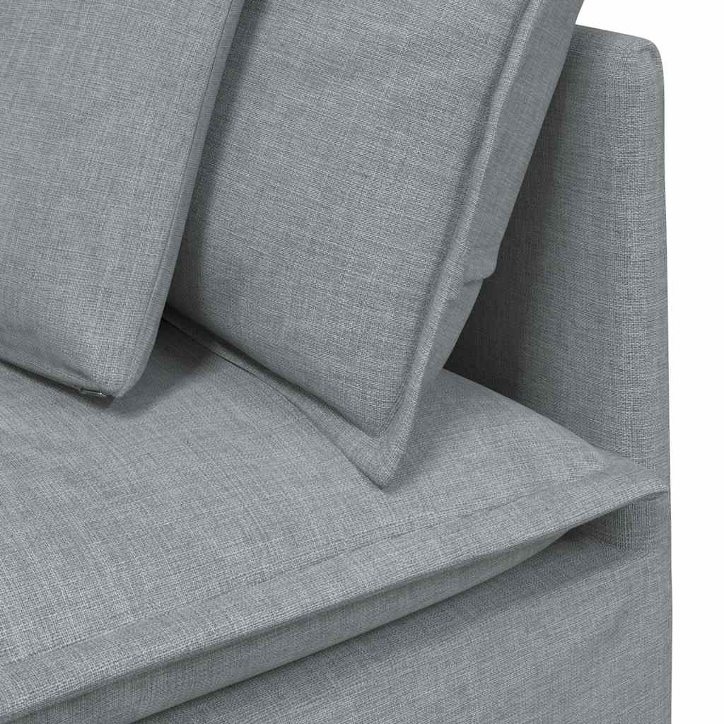 Modulares Sofa Endmodul mit Armlehne Kissen Hellgrau 100 cm