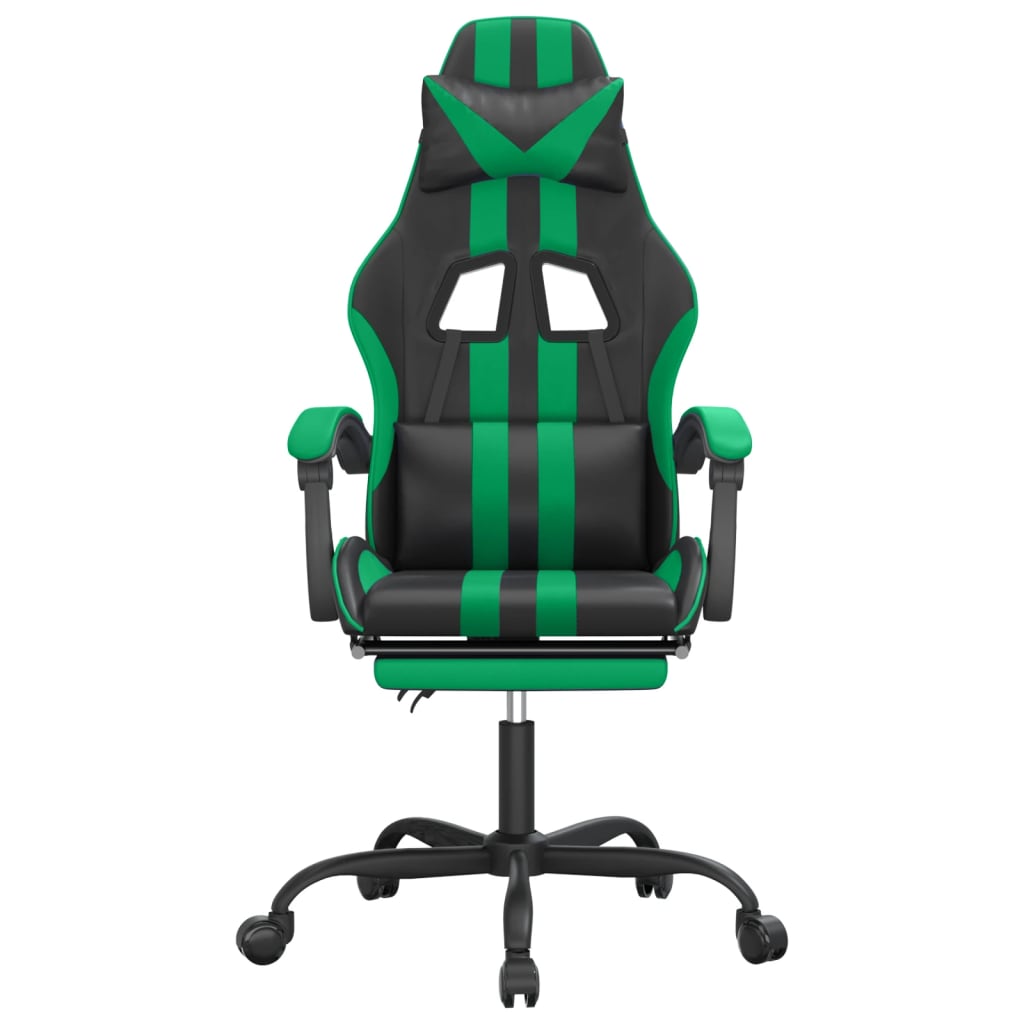Gaming-Stuhl Drehbar Schwarz und Blau Kunstleder