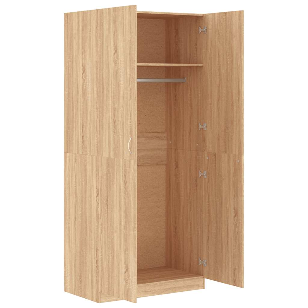 Kleiderschrank Weiß 90x52x200 cm Holzwerkstoff