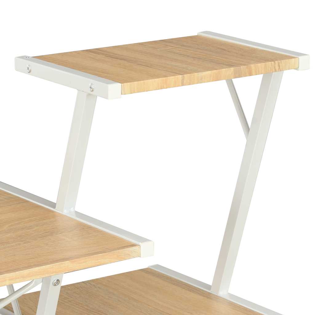 Schreibtisch mit Regal Weiß 116×50×93 cm
