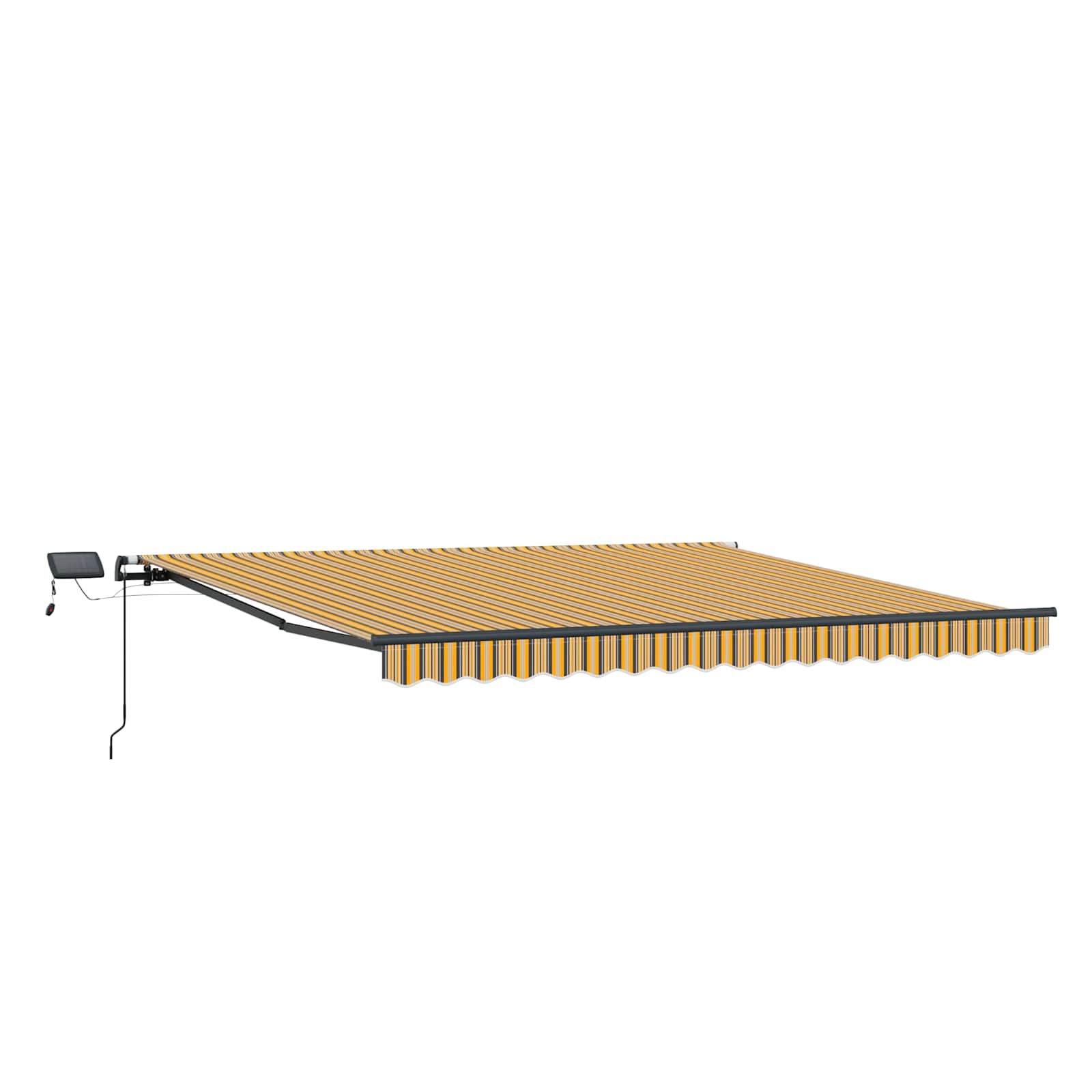 Markise Manuell Einziehbar mit LED 300x250 cm Blau und Weiß