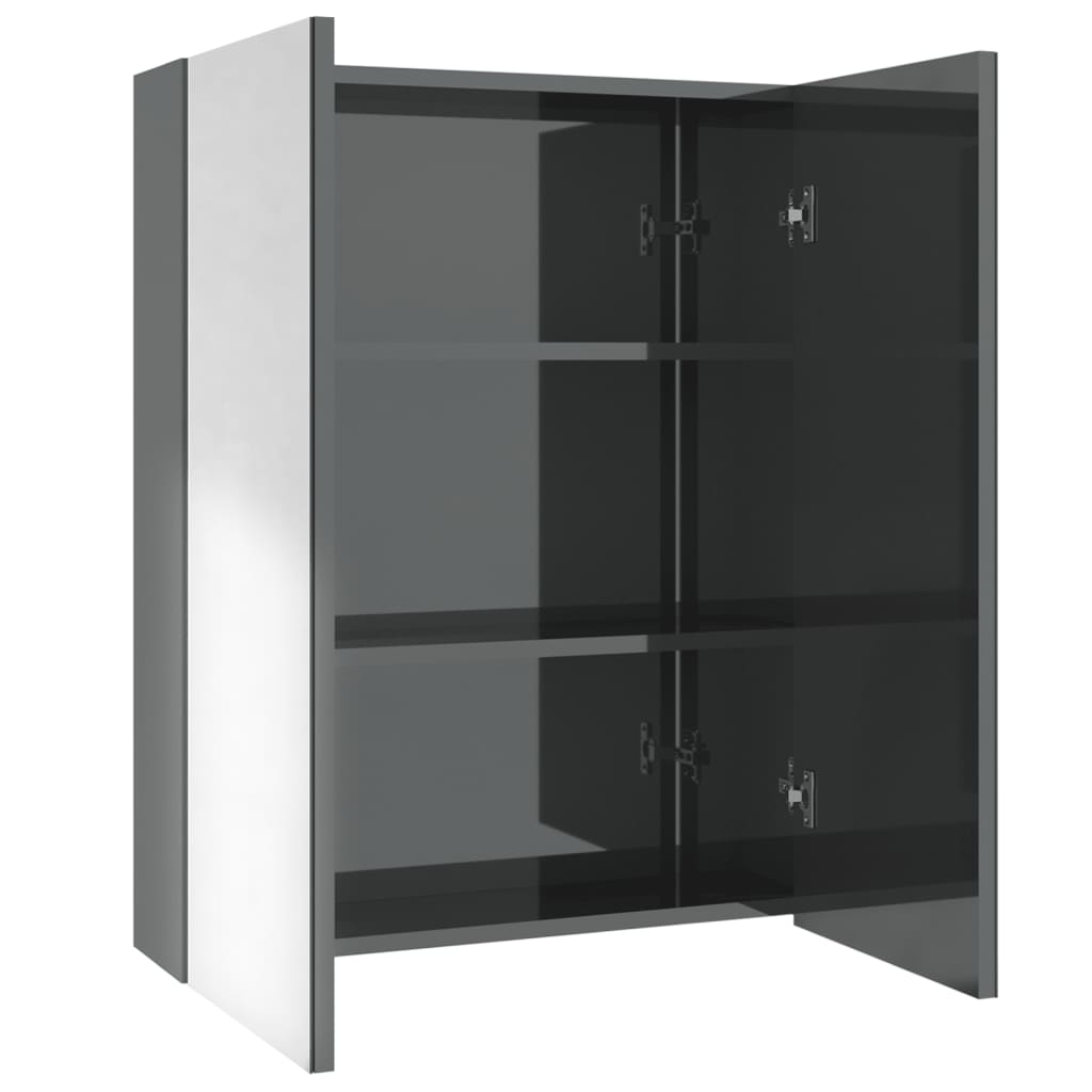 Bad-Spiegelschrank 60x15x75 cm MDF Glänzendes Schwarz