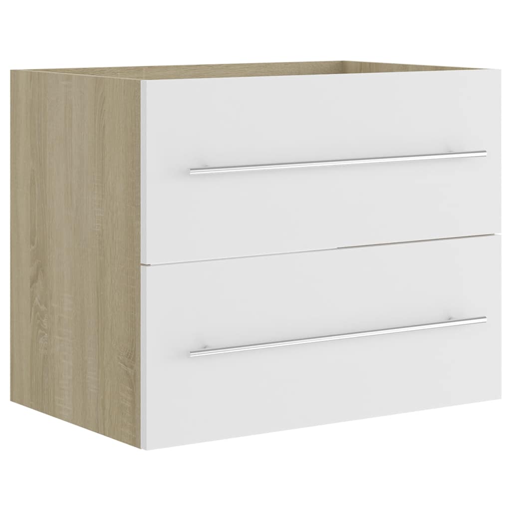 2-tlg. Badmöbel-Set Weiß Holzwerkstoff