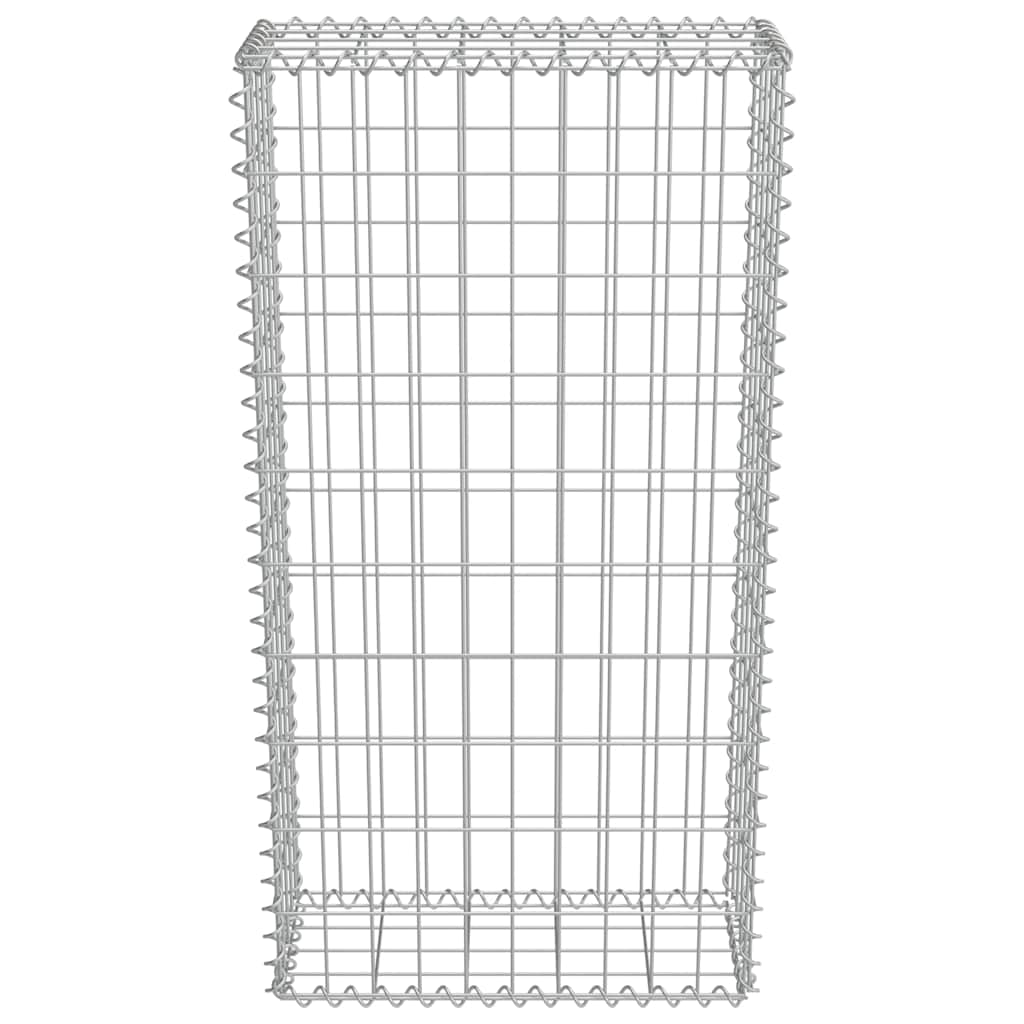 Gabionenwand mit Abdeckung Verzinkter Stahl 20×20×100 cm