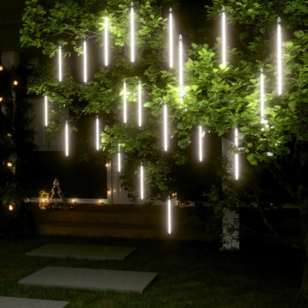 LED Meteor-Lichter 8 Stk. 30 cm Kaltweiß 192 LEDs