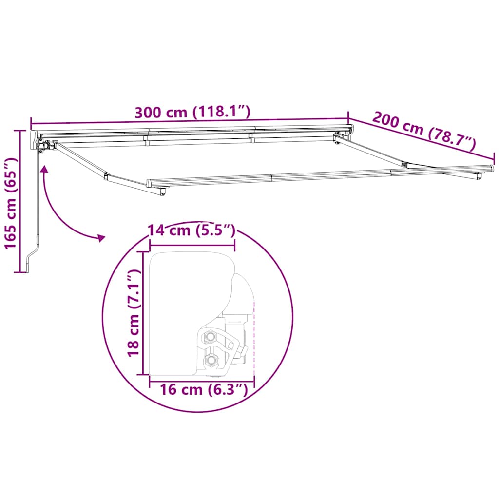 Markisenrahmen Verstellbar Weiß 2,5 x 2 m Stahl