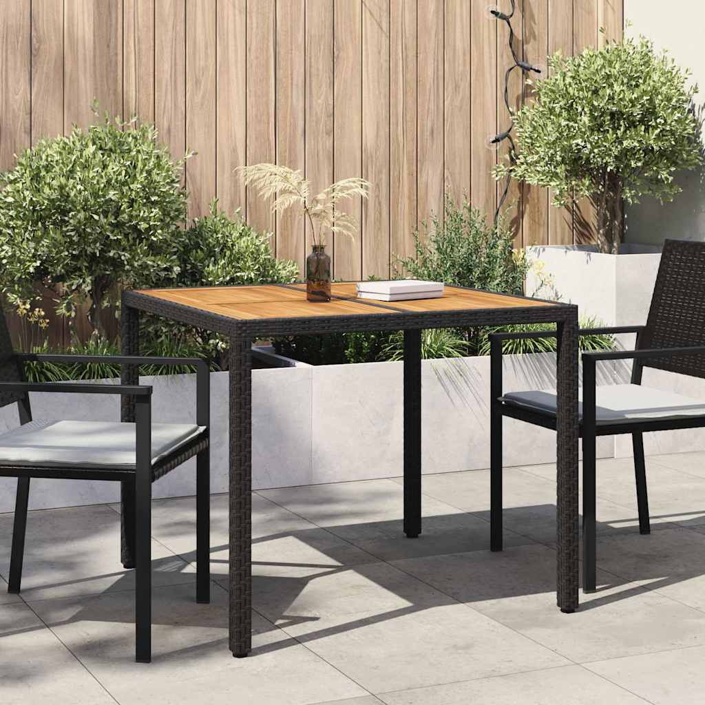 Gartentisch 150x90x75 cm Hartglas und Poly Rattan Grau