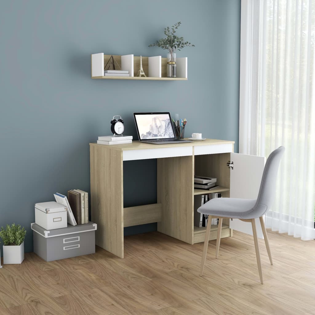 Schreibtisch Weiß 100×50×76 cm Holzwerkstoff