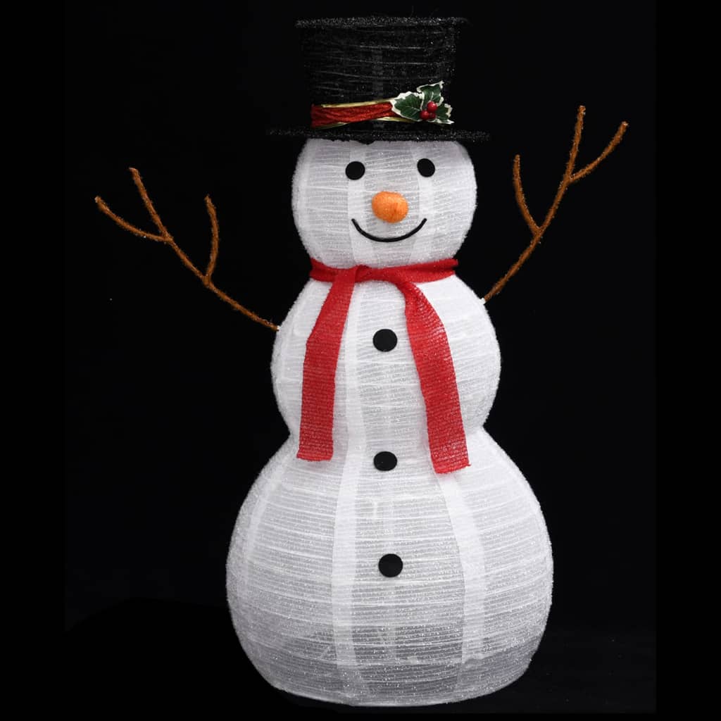 LED-Schneemann Weihnachtsfigur Luxus-Stoff 60 cm