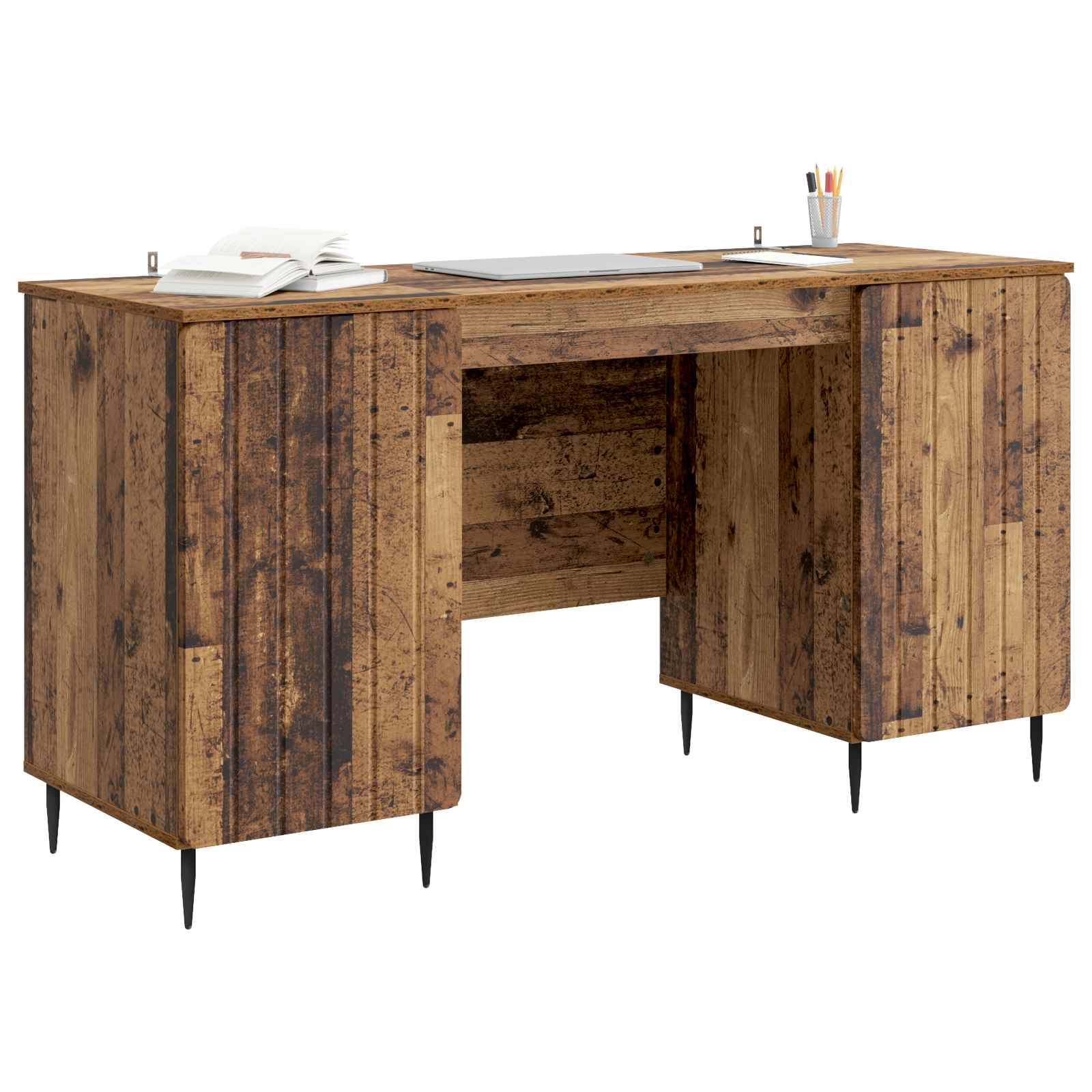 Schreibtisch mit Regal Schwarz 142,5 x 50 x 75 cm Holzwerkstoff