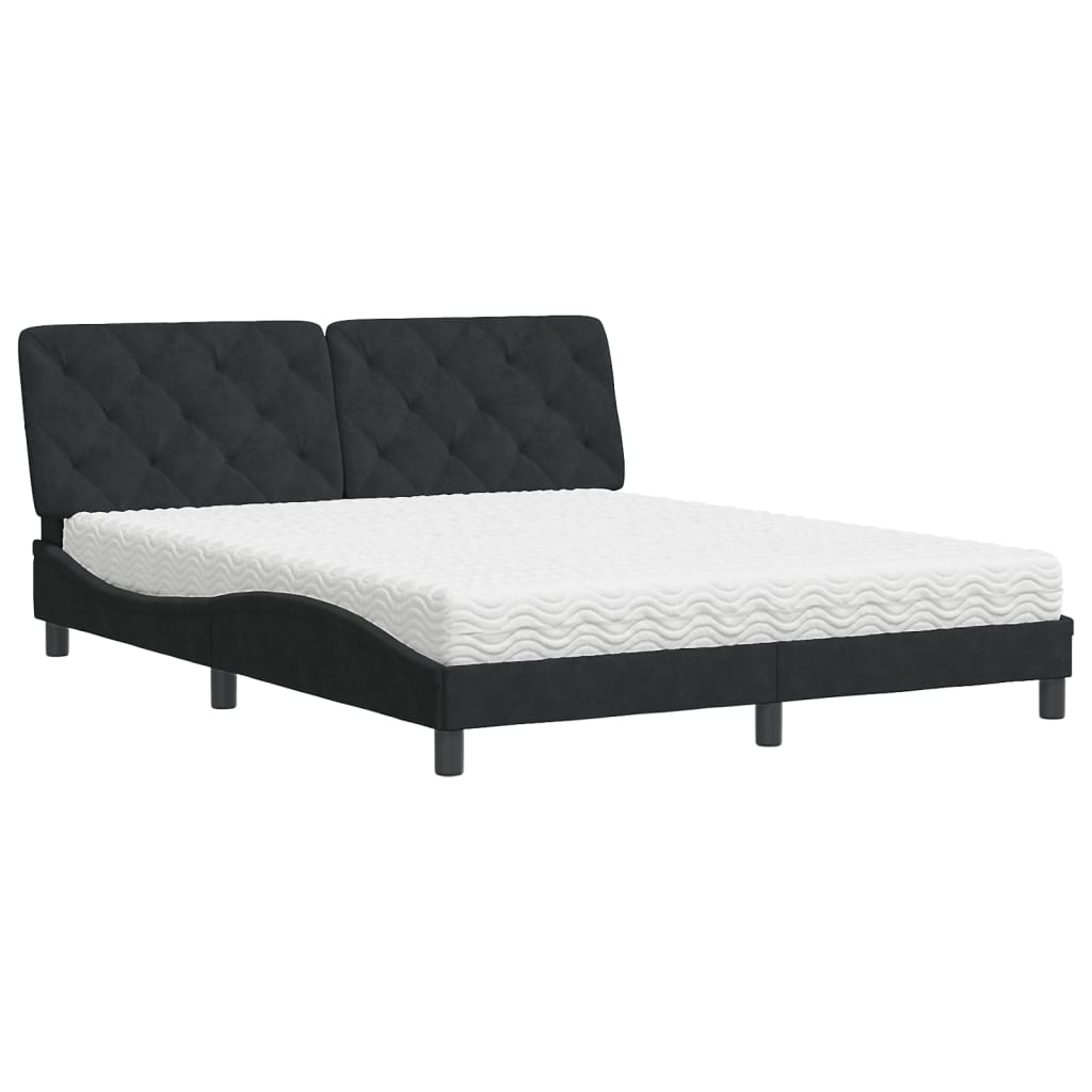 Bett mit Matratze Hellgrau 80x200 cm Samt