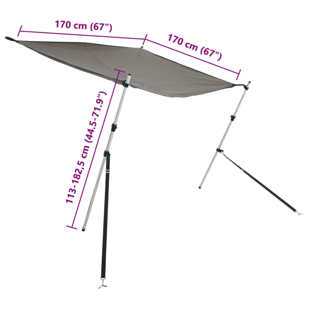 T-Top-Beschattungsverlängerung Weiß 170x170x(113-182,5) cm
