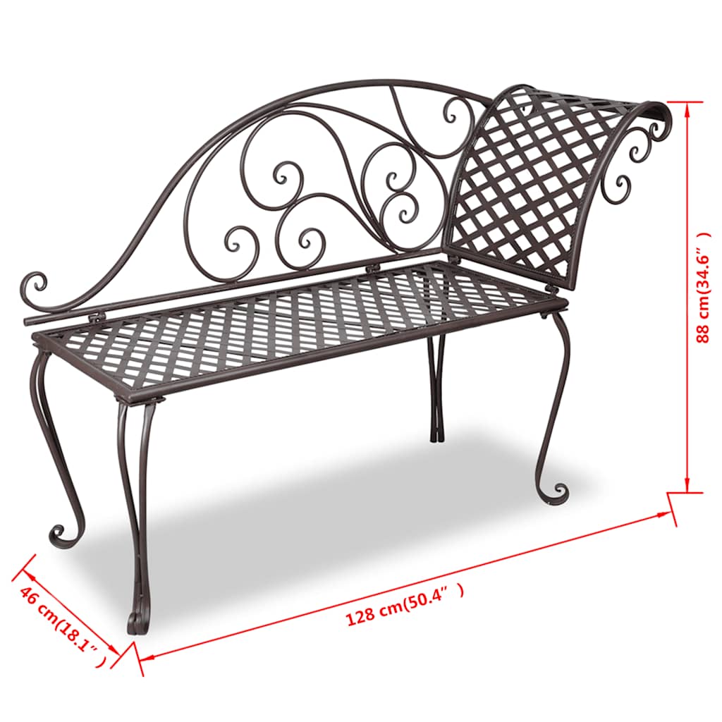 Garten-Chaiselongue 128 cm Metall Antik Weiß