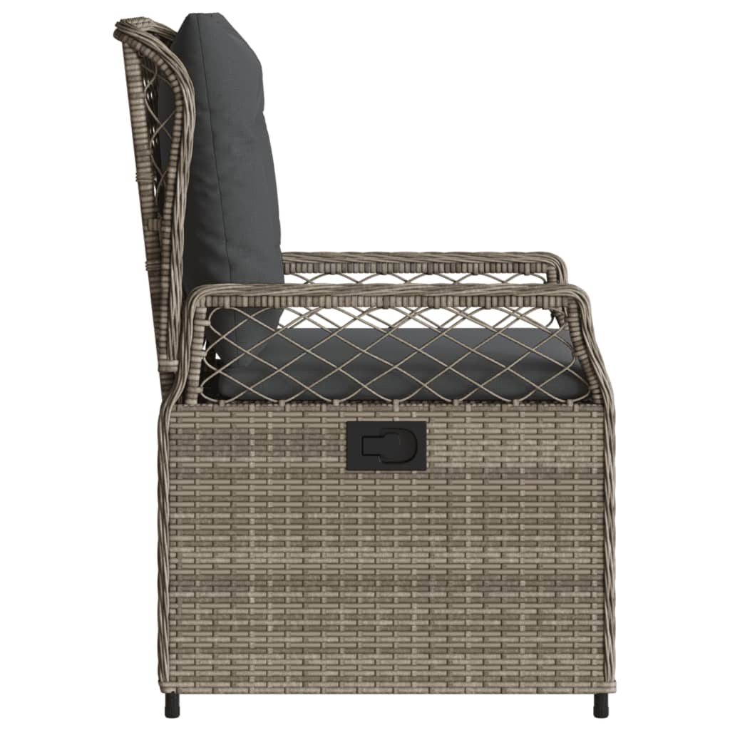 Gartensessel 2 Stk. Verstellbar Schwarz Poly Rattan