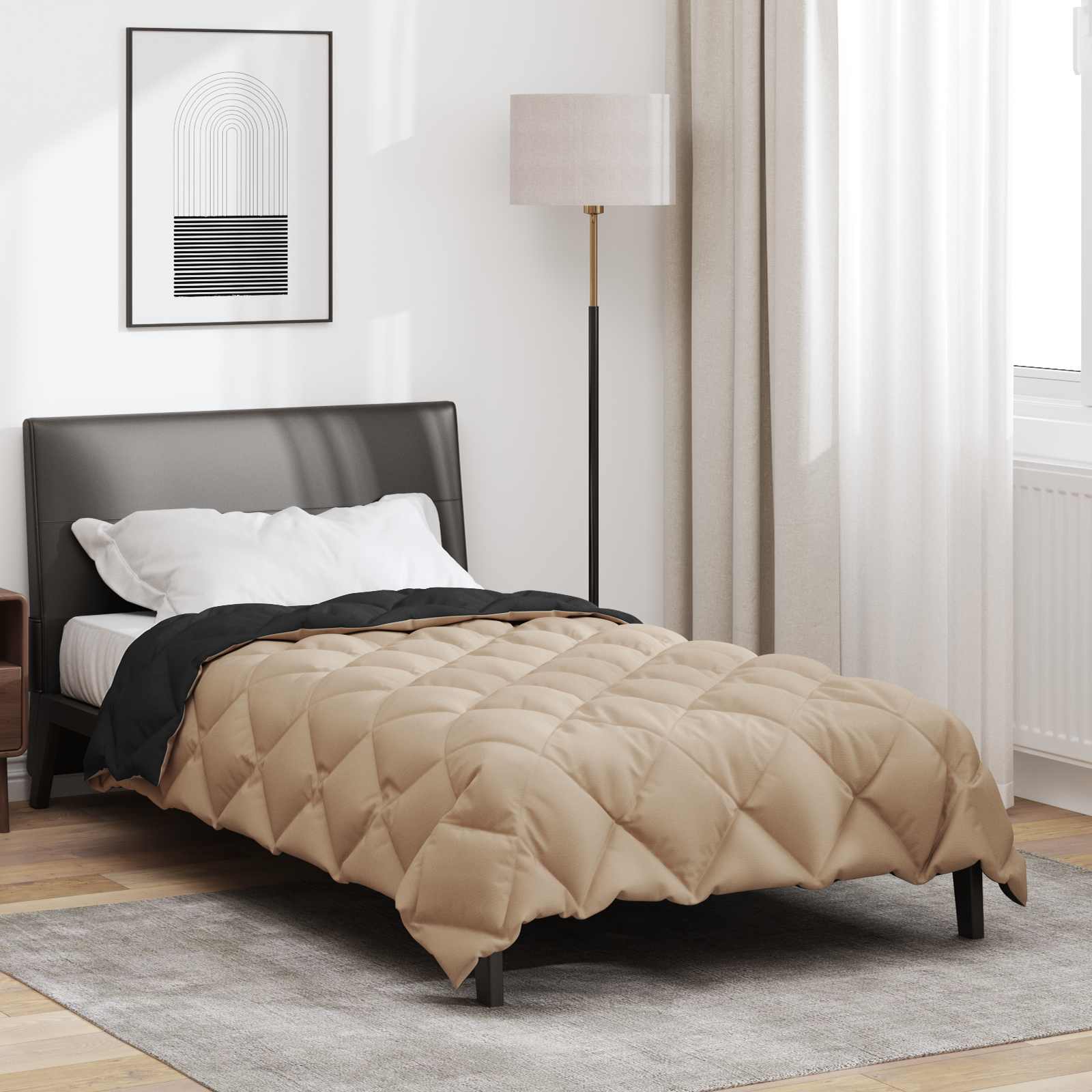Winterbettdecke Anthrazit 135 x 200 cm Mikrofaser
