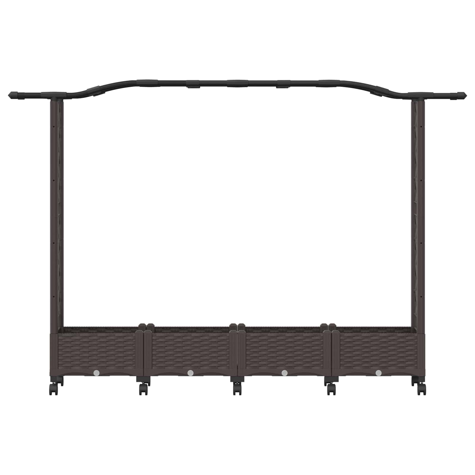Hochbeet mit Rankgitter und Dach Braun 124 x 40 x 123 cm PP