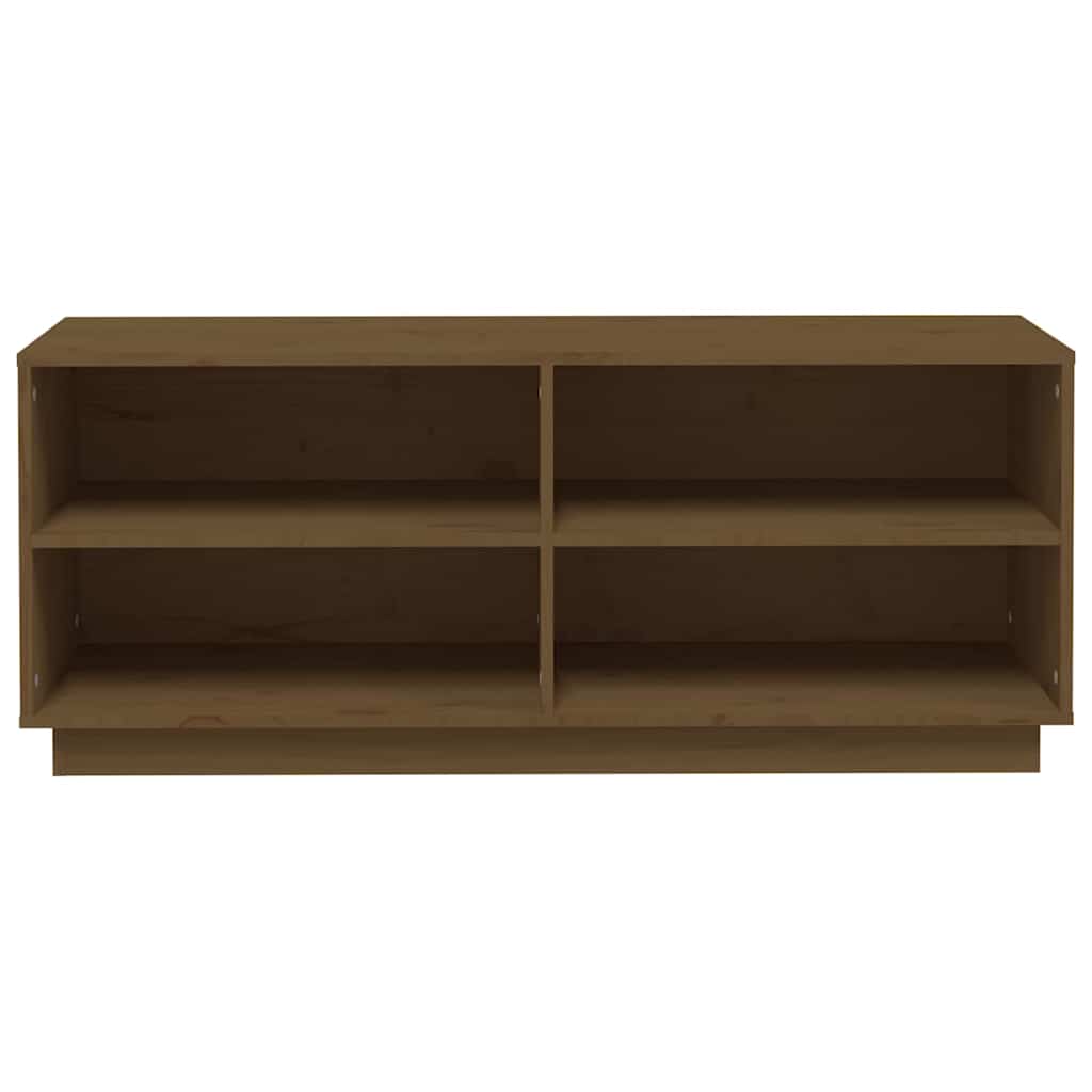 Schuhregal 110x34x45 cm Massivholz Kiefer