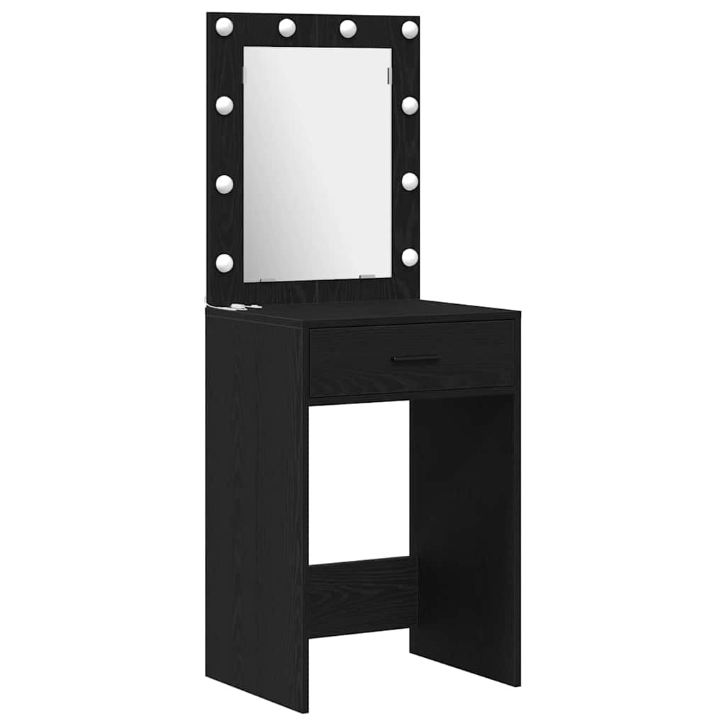 Schminktischset mit LED mit Schubladen 2 pcs Weiß Holzwerkstoff