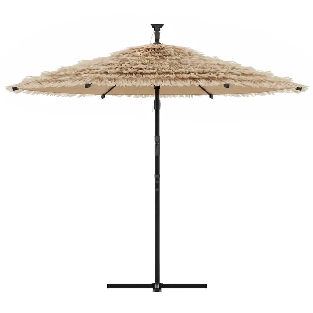 Sonnenschirm mit LED und Stahlmast Braun 246x246x230 cm
