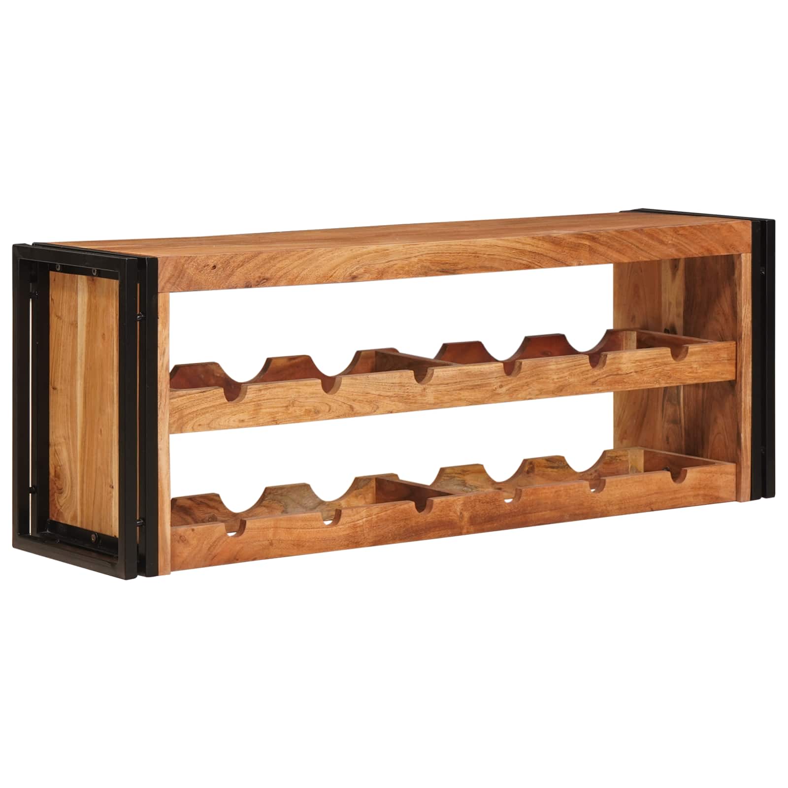 Weinregal Braun 60 x 45 x 33 cm Massives grobes Mangoholz