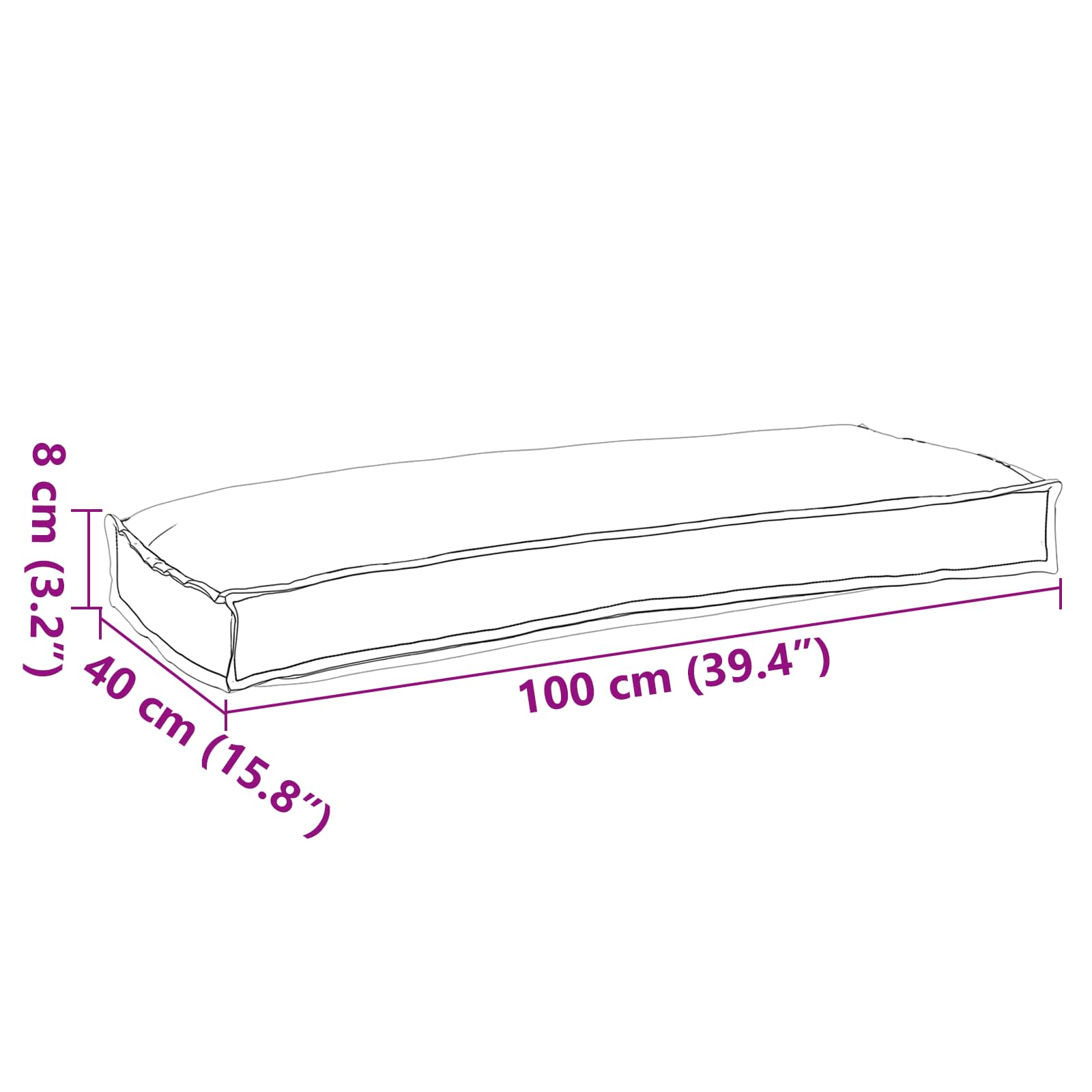 Palettenkissenset 2 pcs Anthrazit 100 x 40 x 8 cm Oxford-Stoff