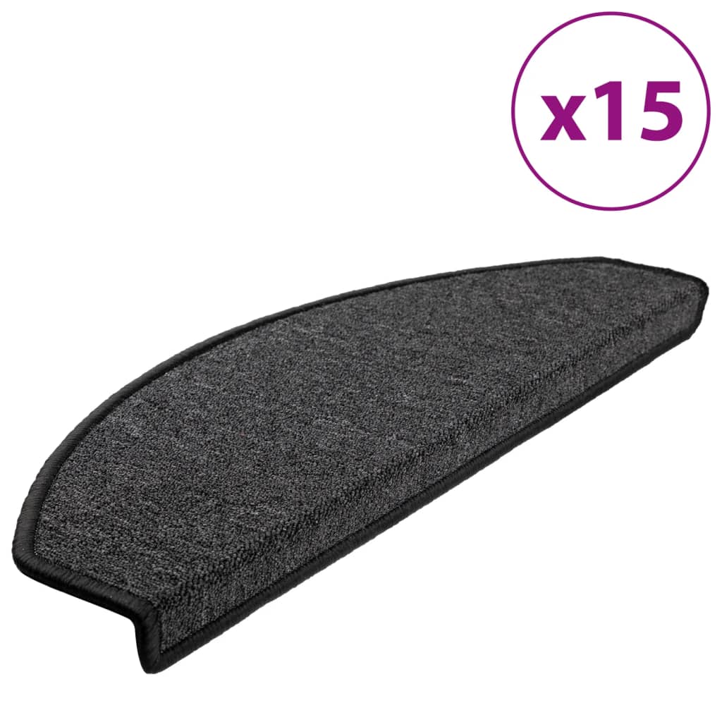 Stufenmatten 15 Stk. 56x17x3 cm Anthrazit Halbrund