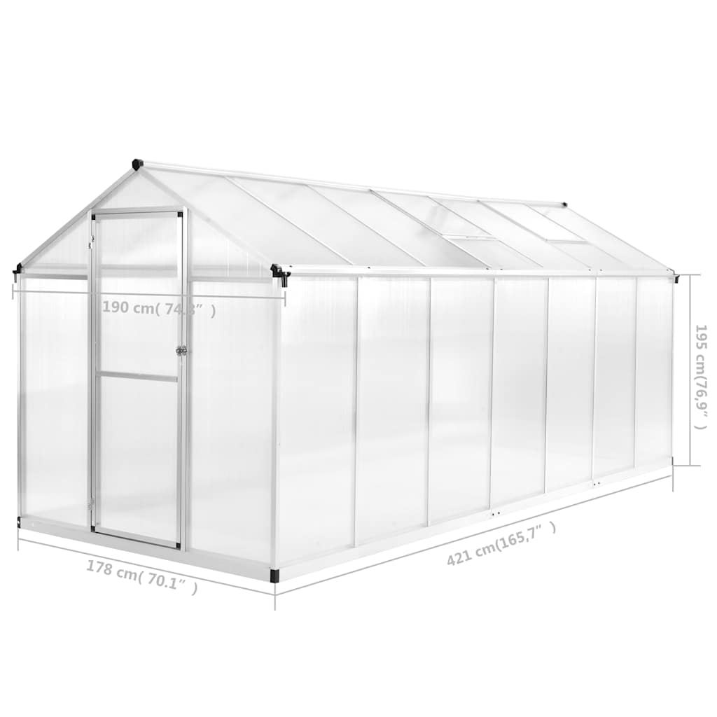 Gewächshaus Aluminium 302x190x195 cm 11,19 m³