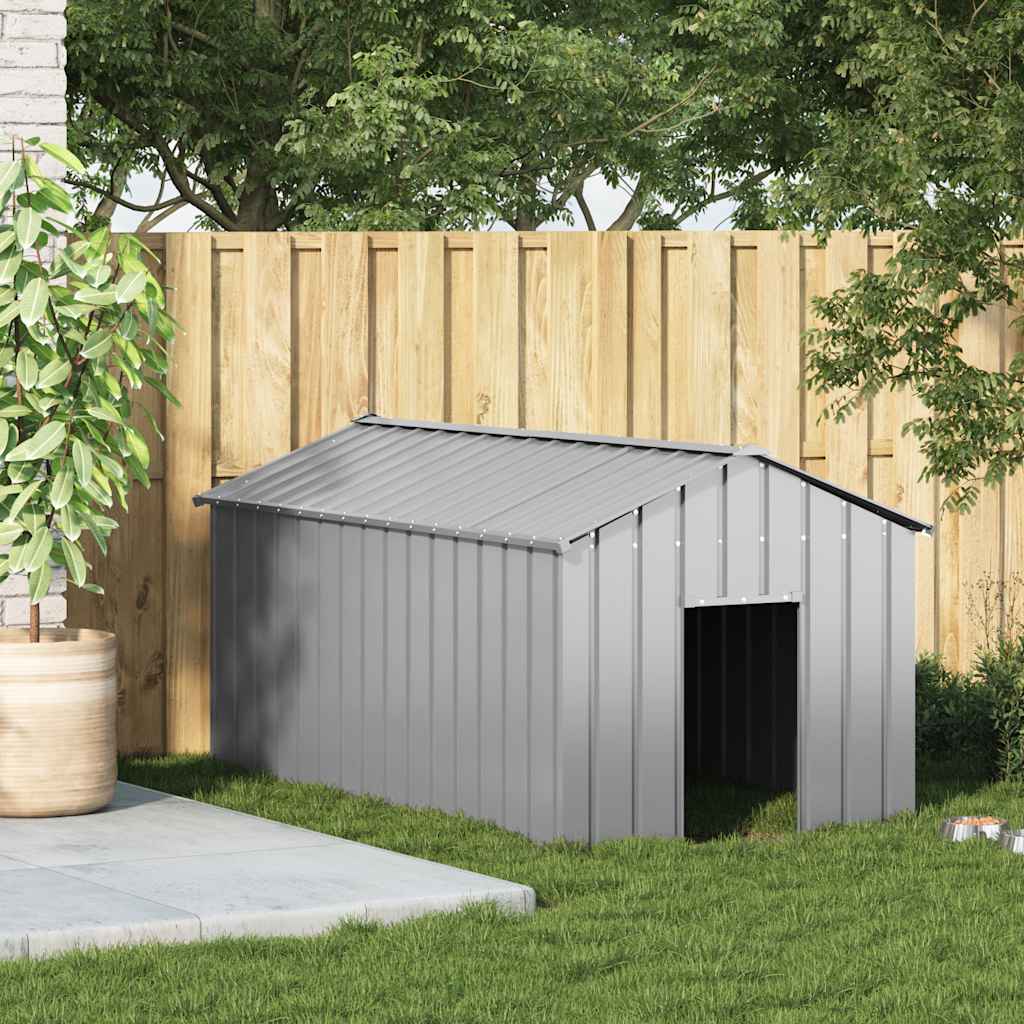 Hundehütte mit Dach 131x101x102 cm Verzinkter Stahl