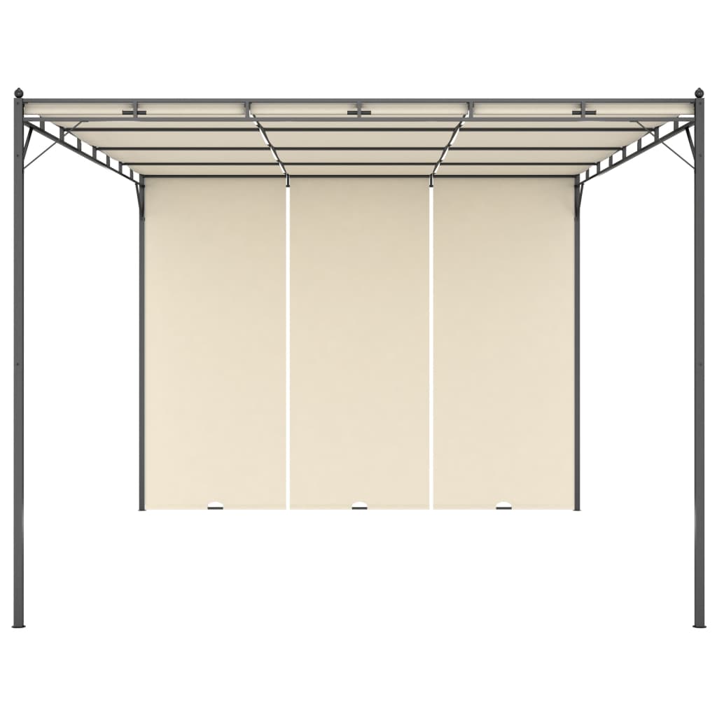 Pavillon 4 x 3 x 2,3 m Grün Polyester und Stahl