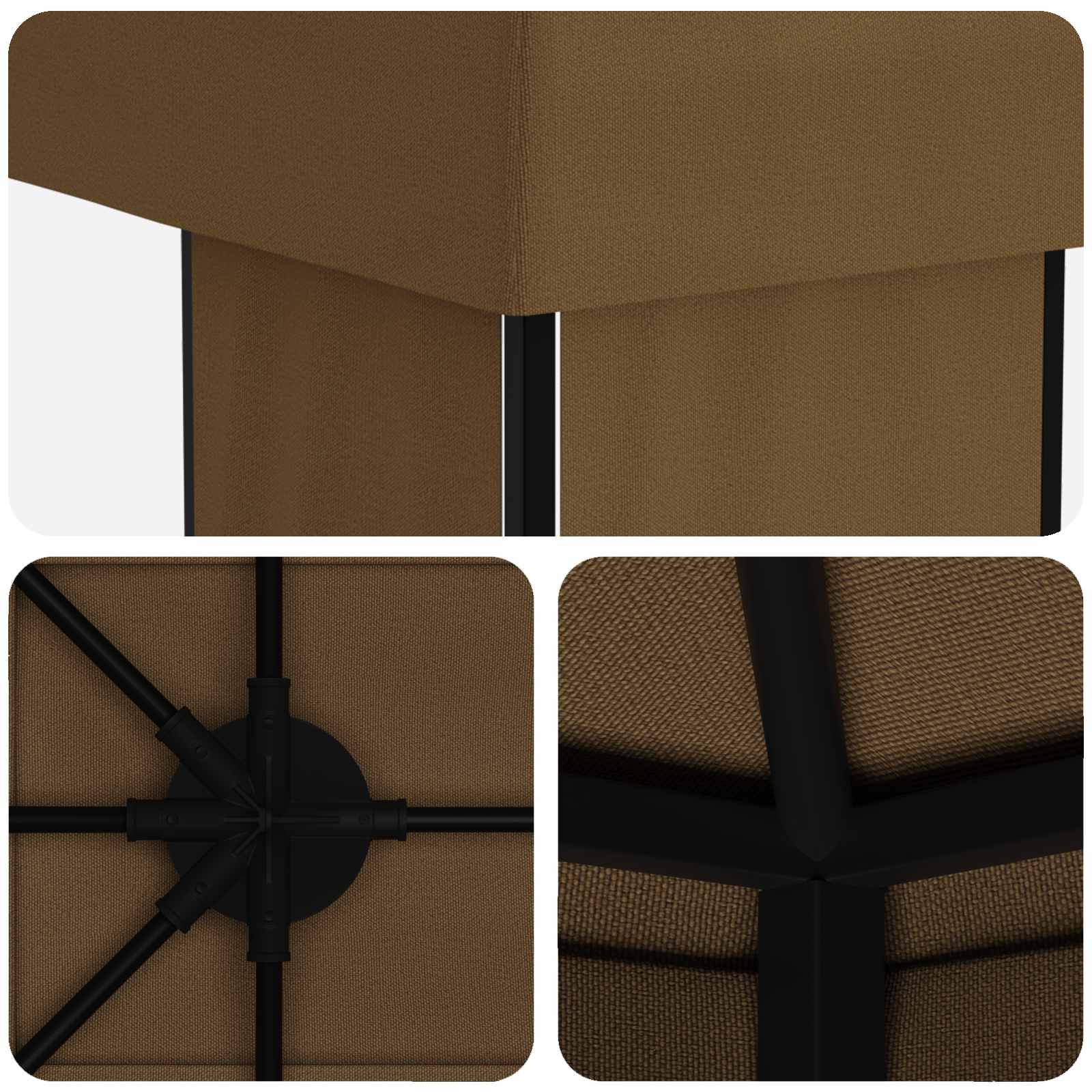 Garten Pavillon 6 x 3 m Beige Polyester und Stahl 190