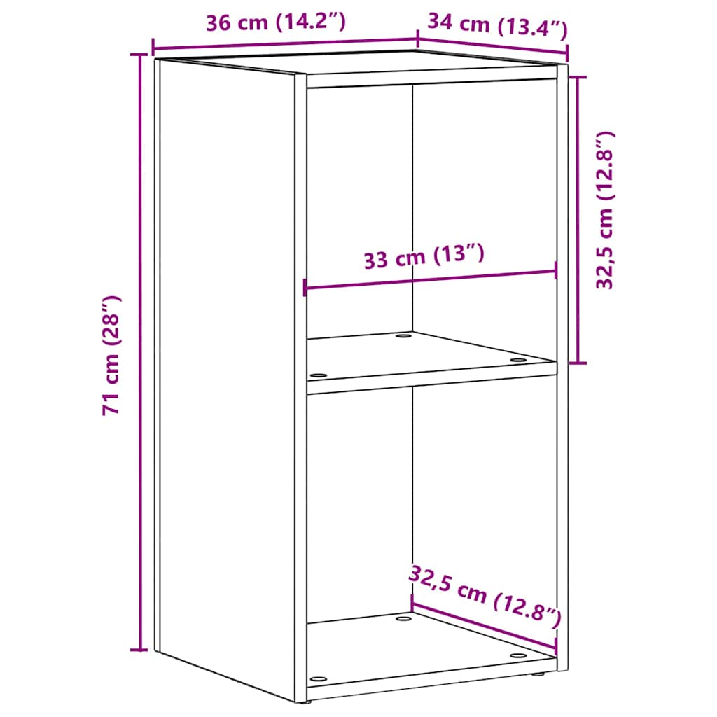 Schallplatten-Aufbewahrungsbox Weiß 71x34x36 cm Holzwerkstoff