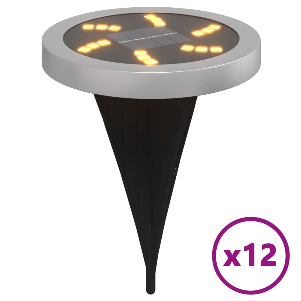 Solar-Bodenleuchten mit Erdspieß 4 Stk. Warmweiß