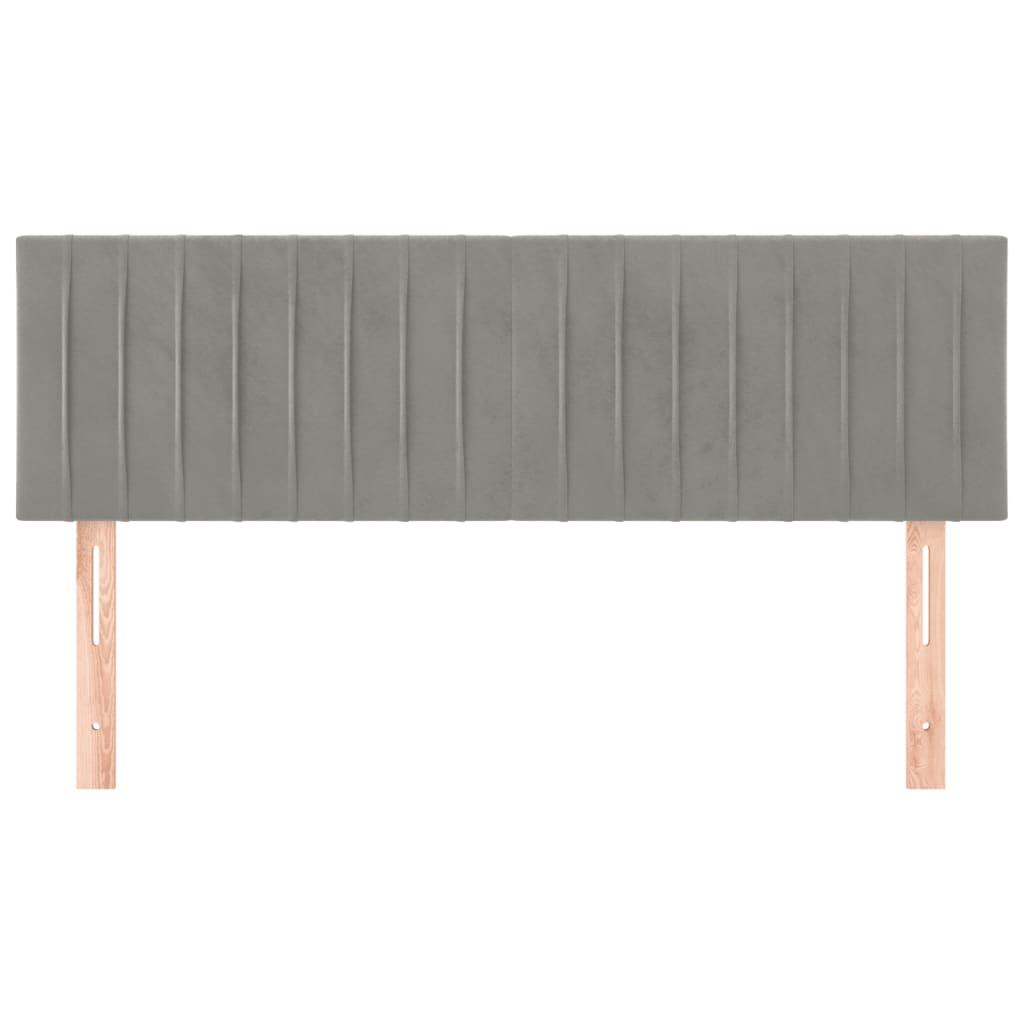 Kopfteil Hellgrau 80x5x118/128 cm Samt