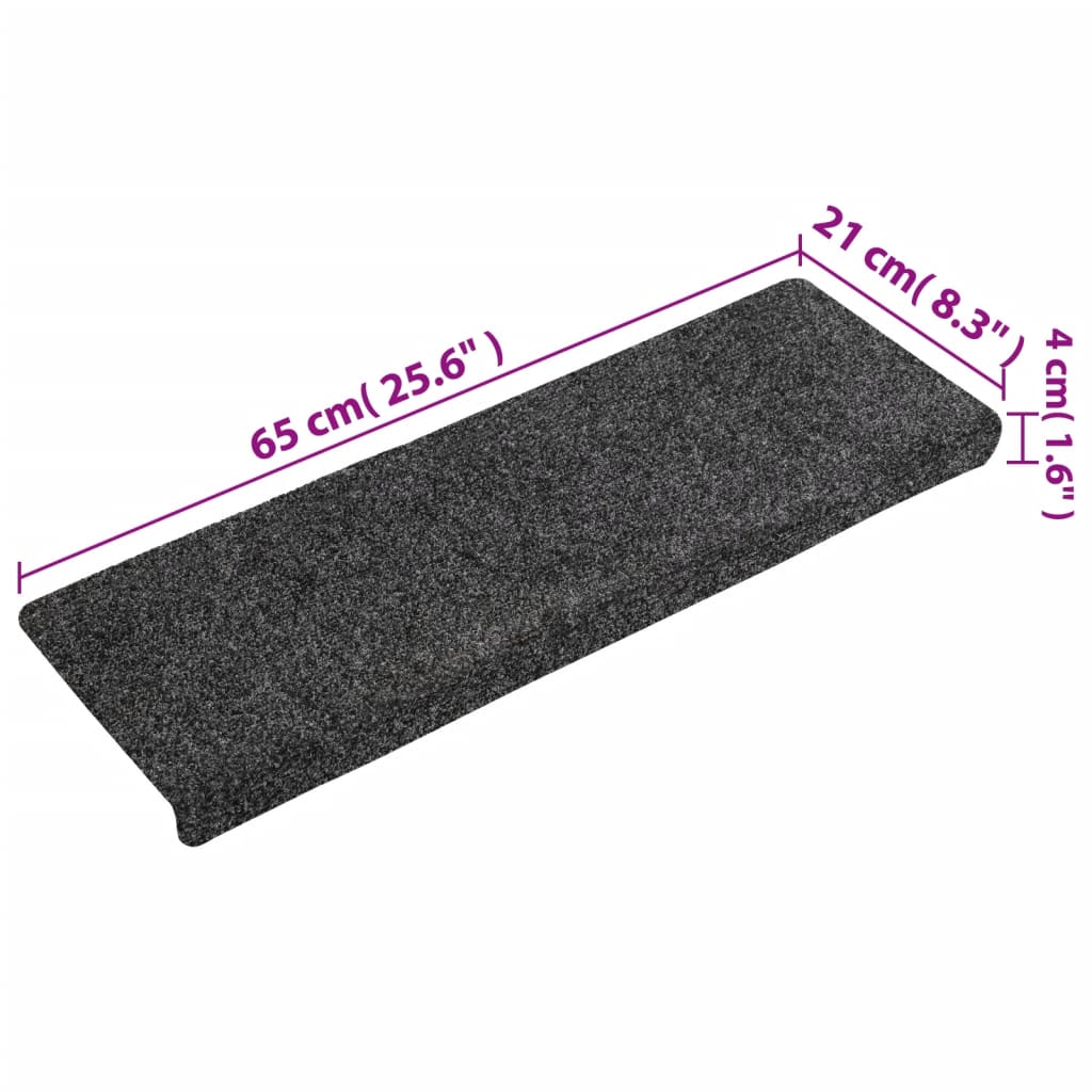 Stufenmatten Selbstklebend 15 Stk. 65x21x4 cm Hellbraun Rechteckiger Rand