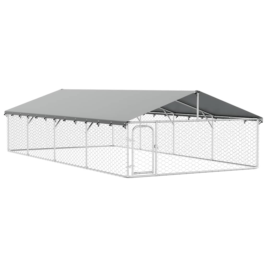 Outdoor-Hundezwinger mit Dach 400x200x150 cm