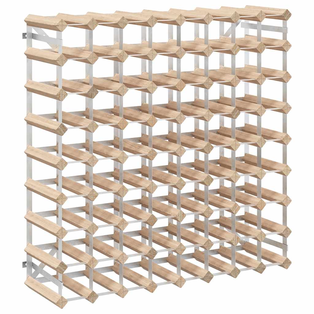 Weinregal für 42 Flaschen Braun Massivholz Kiefer