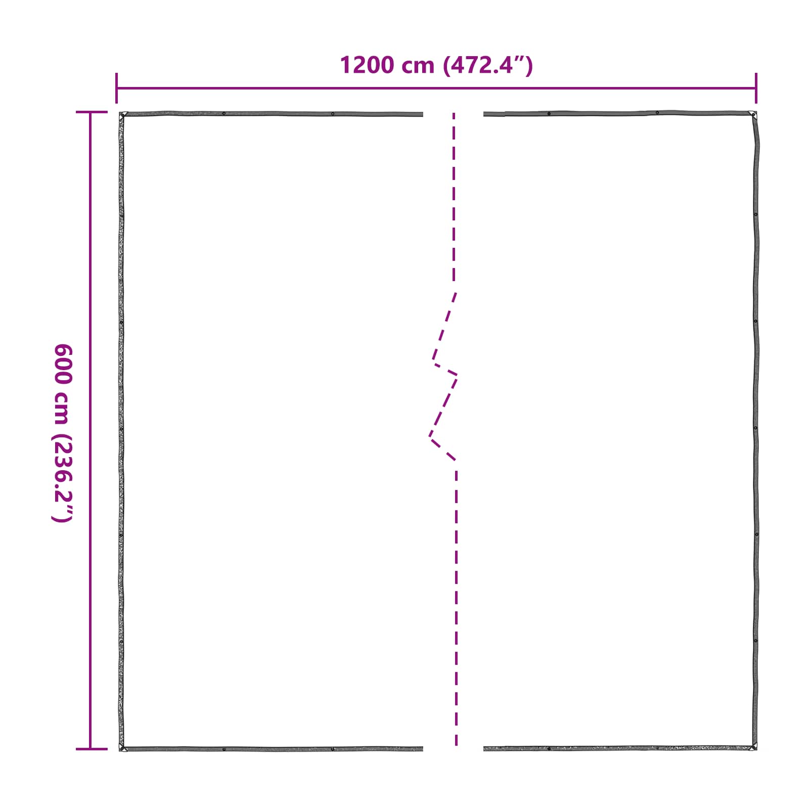 Pflanzenabdeckung mit Ösen 1x3 m Polyethylen