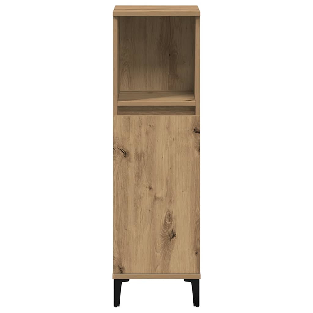 Badschrank Weiß 30x30x100 cm Holzwerkstoff