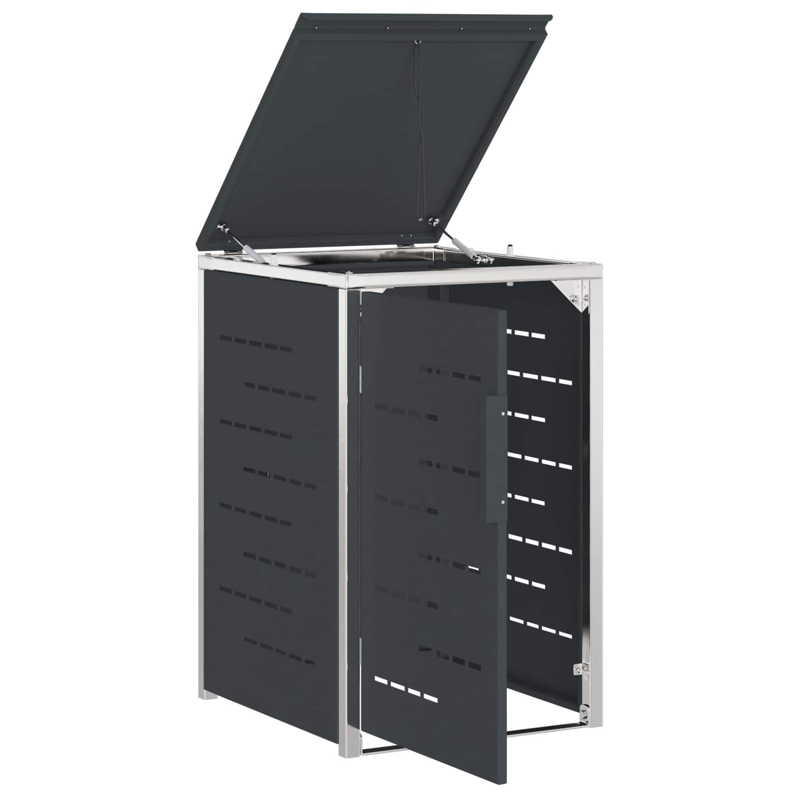 Mülltonnenbox for 2 Bins 240L Edelstahl Schwarz