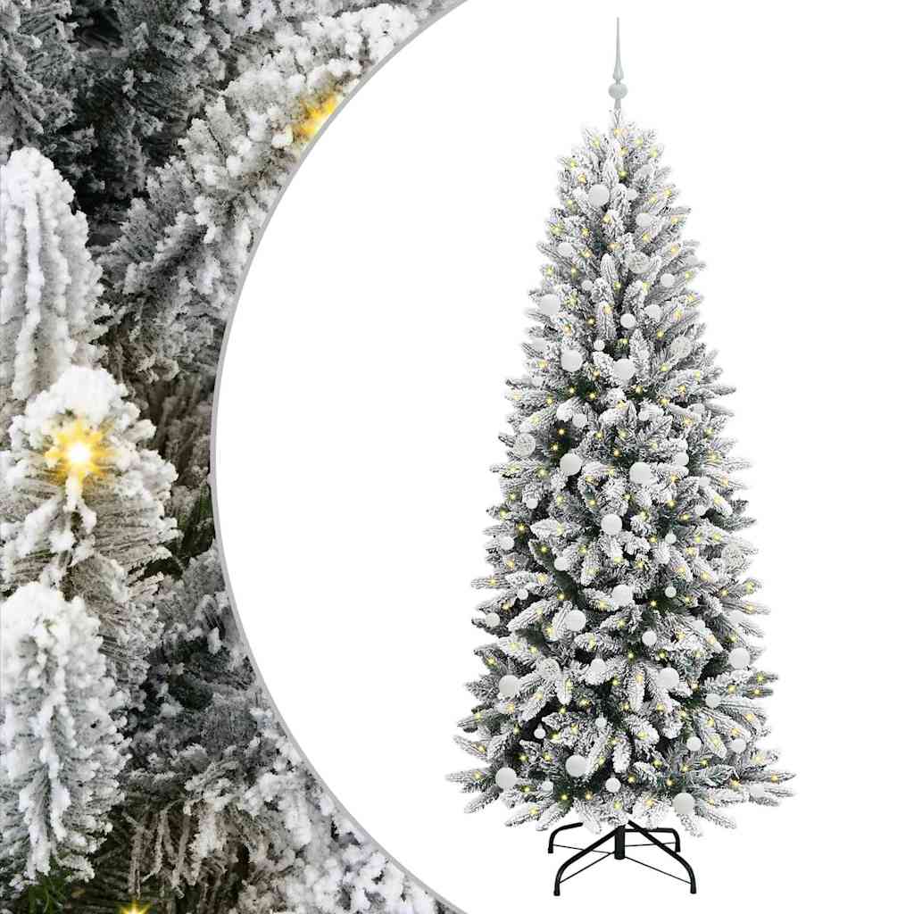 Künstlicher Weihnachtsbaum mit 150 LEDs mit Ständer Weiß 120 cm