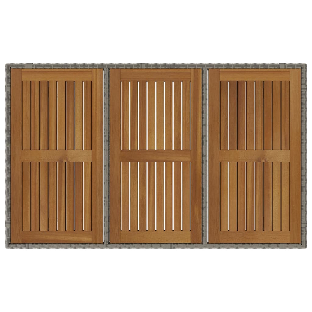 Garten Essgruppe 3 pcs Schwarz und Braun Poly-Rattan