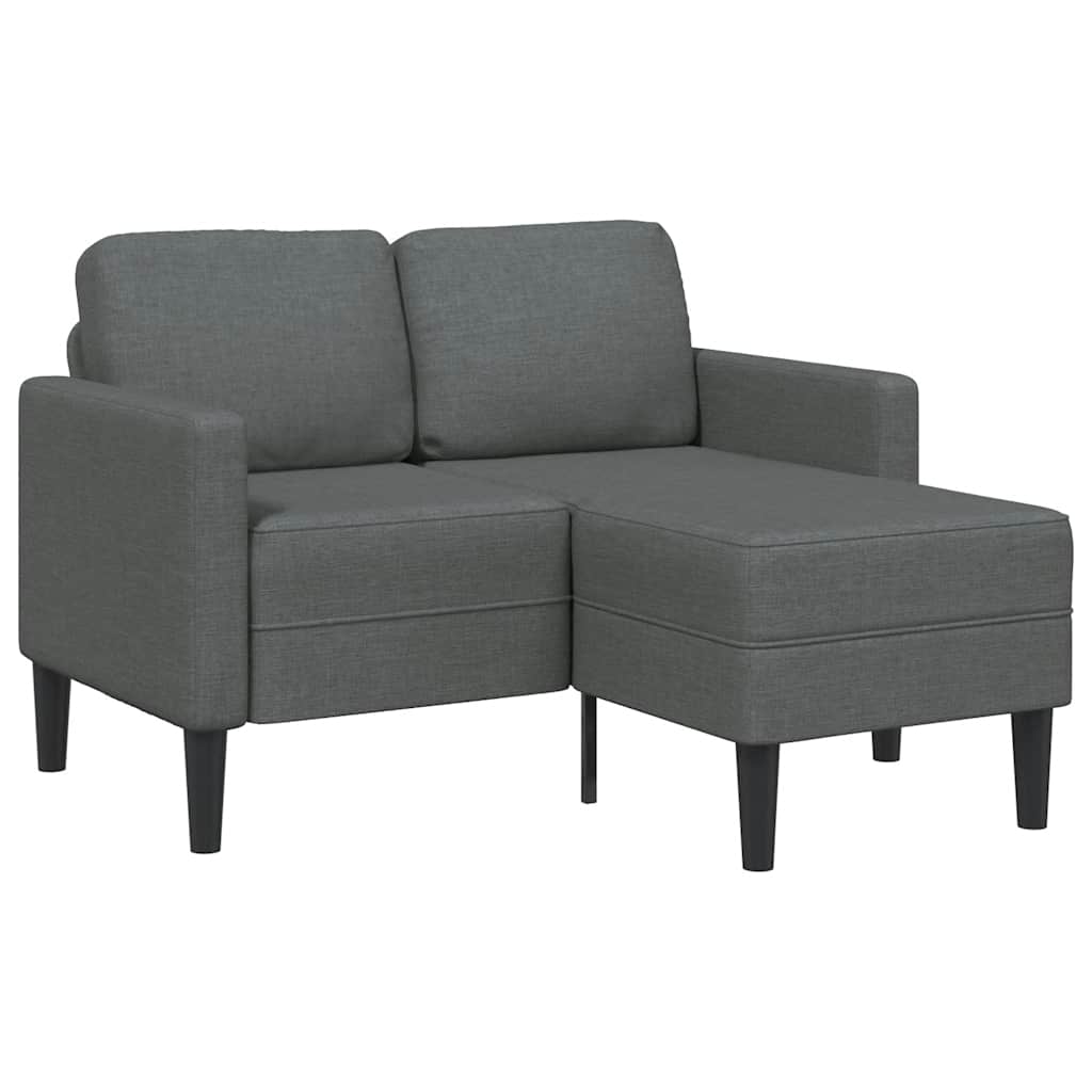 2-Sitzer-Sofa mit Chaiselongue L-Form Hellgrau 125 cm Stoff