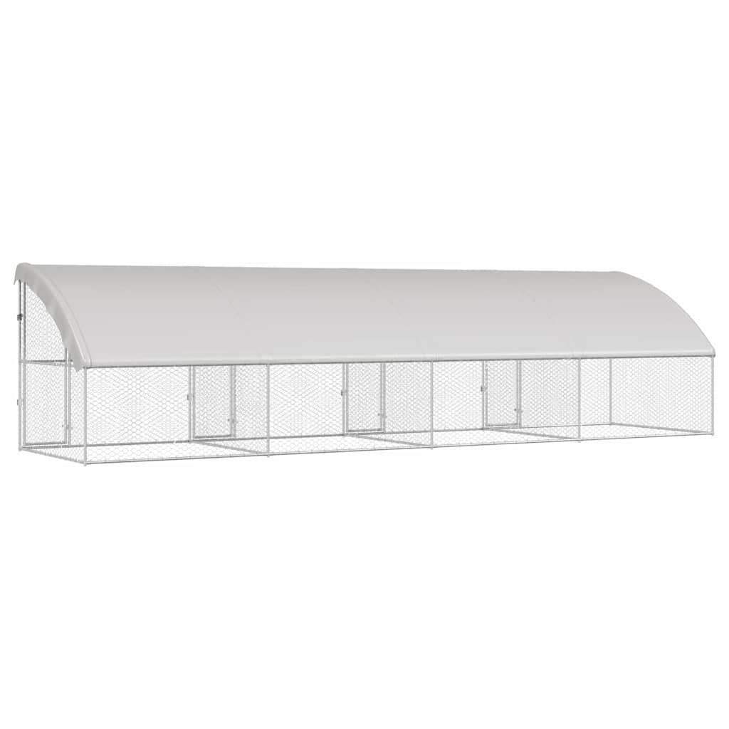 Hundekäfig 2 pcs Silber 4 x 2 x 2 m Verzinkter Stahl