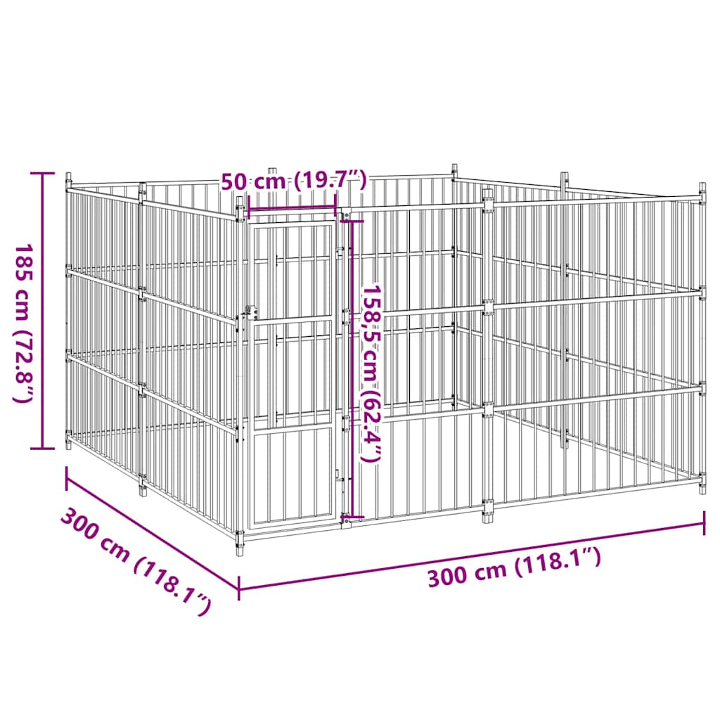 Outdoor-Hundezwinger mit Überdachung 300x300x210 cm