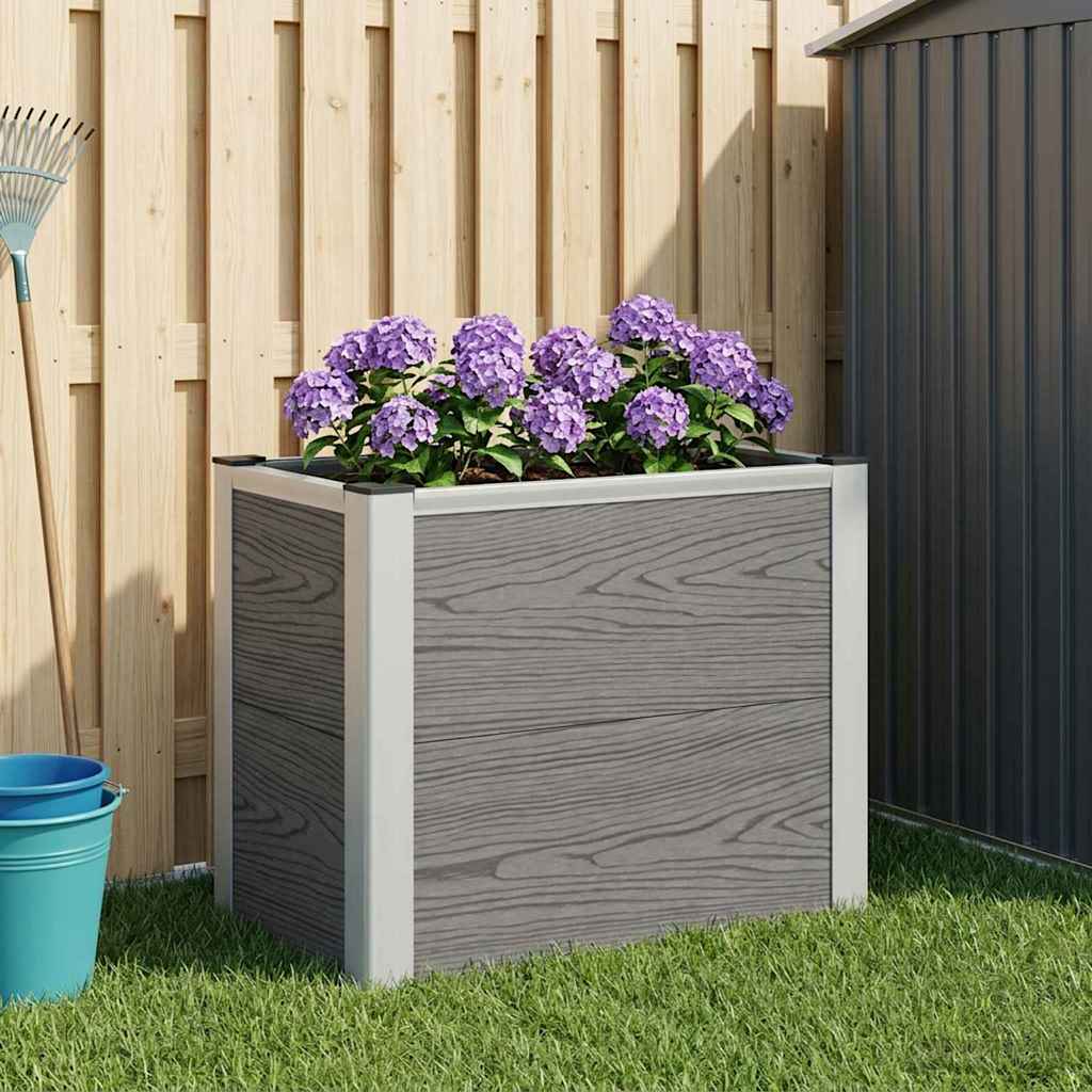 Hochbeet Grau 50 x 30 x 22 cm WPC und Aluminium