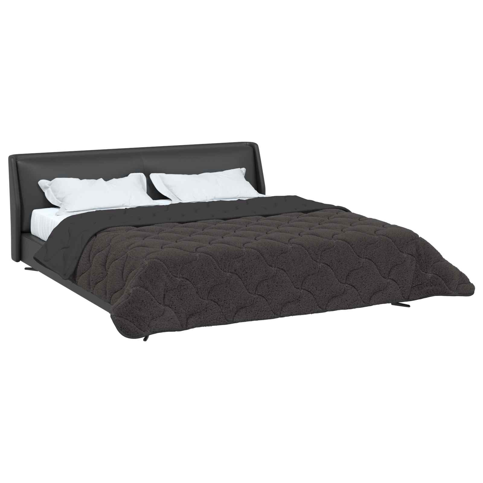 Sommerdecke Anthrazit 135 x 200 cm Mikrofaser und Teddy-Fleece
