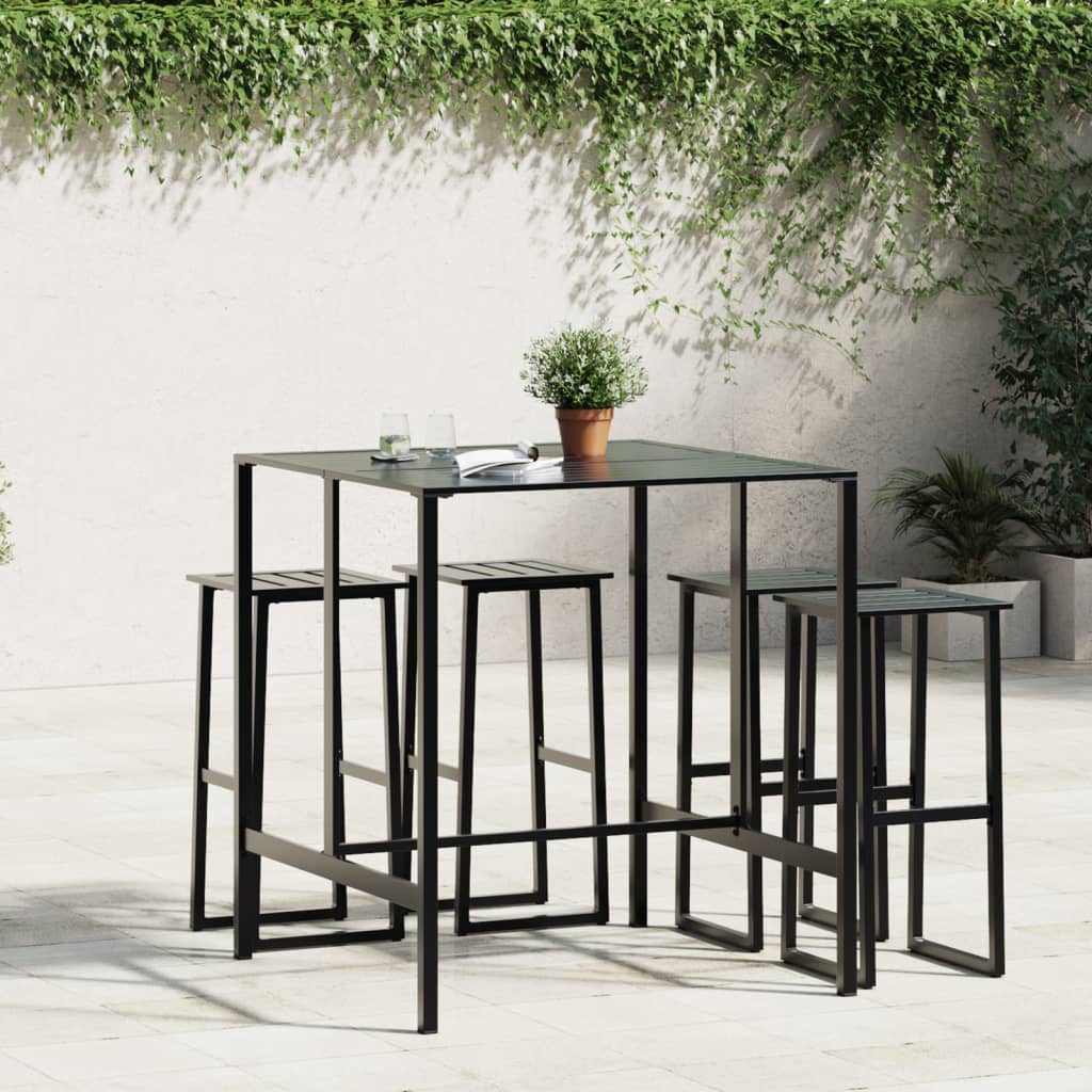 Bartisch Schwarz 50x50x110 cm Pulverbeschichteter Stahl